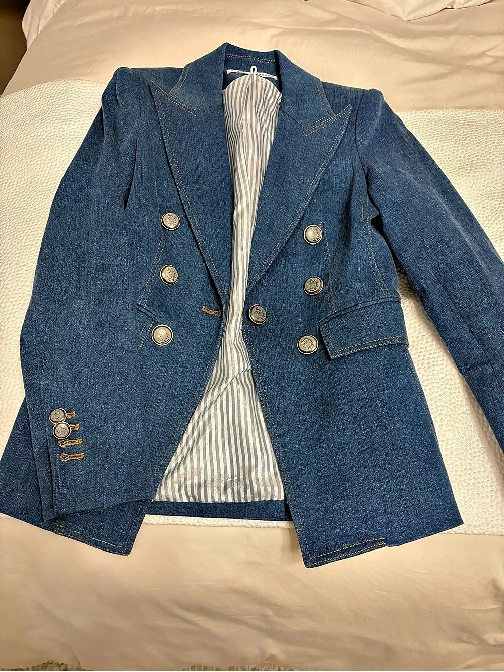 Veronica Beard Cooke Denim Dickey Jacket Blue